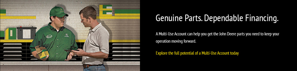 A Multi-Use account can help you get the John Deere parts you need to keep your operation moving forward. Call Ballweg Implement for more info.